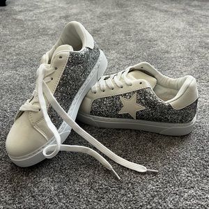 AMS White Sparkle Sneakers